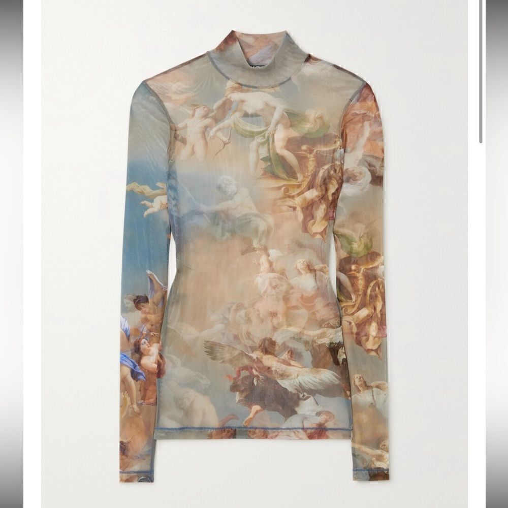 Balmain sky tulle top